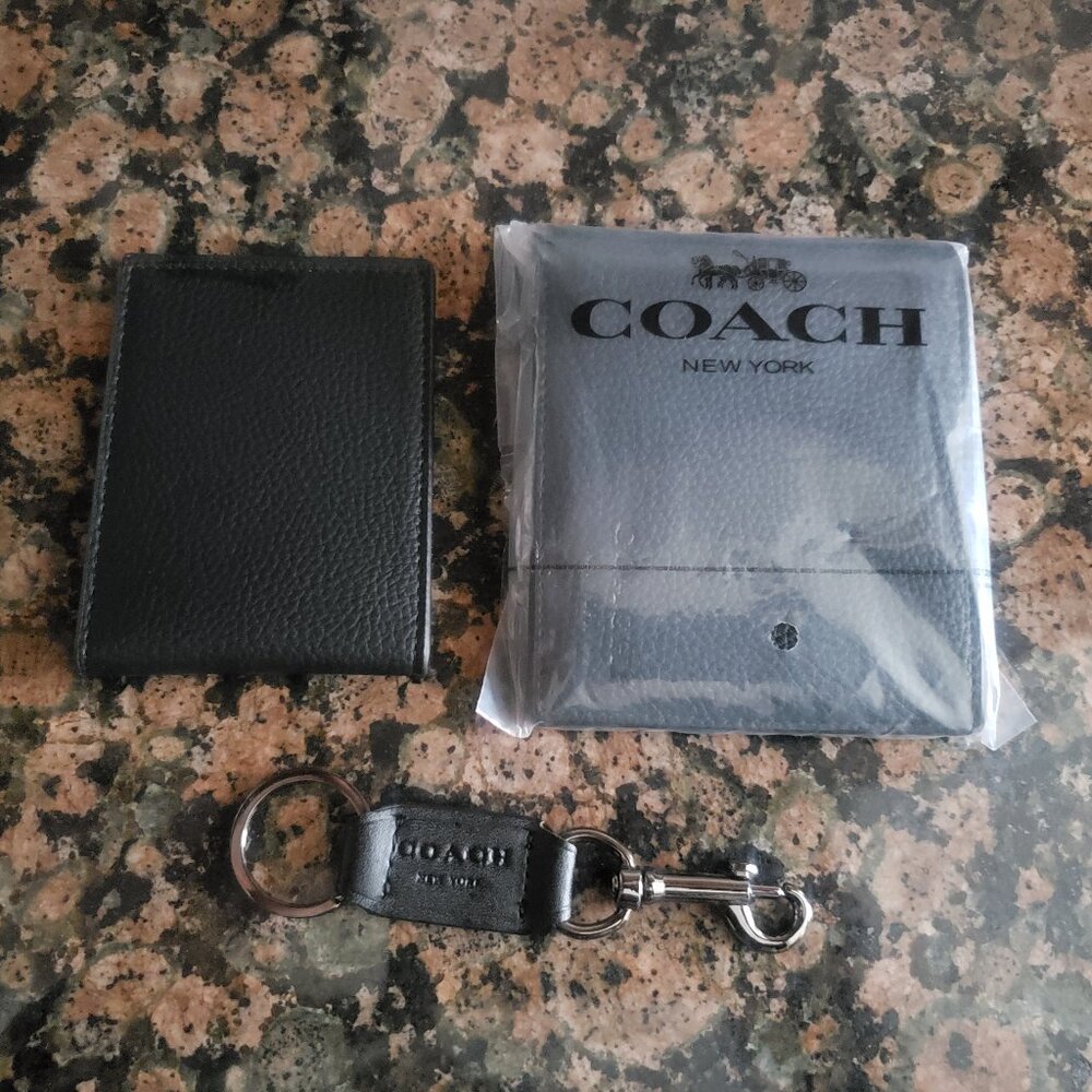 •NWOT! Coach 3-In-1 Men's Leather Wallet Set•